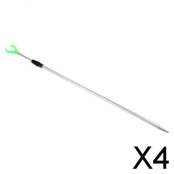4X Telescopic Fishing Rod Rest Fishing Rod Stand Bracket Ground Holder Aluminum