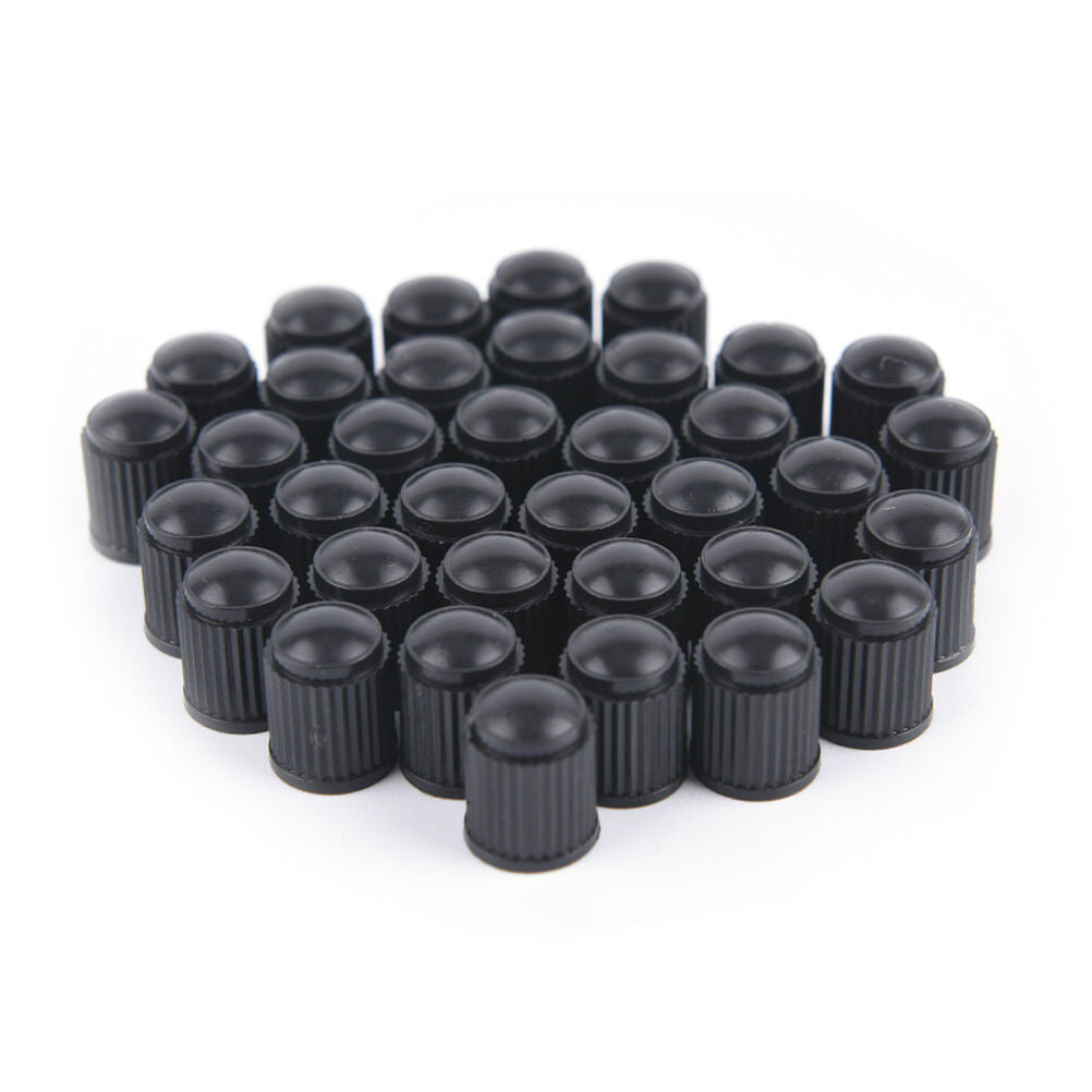 100pcs Black Plastic Dust valve caps bike car wheel tyre air valve stem caps _DD