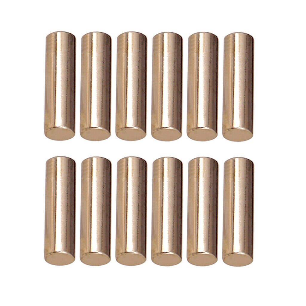 12 Pieces Iron Humbucker Pickup Polepiece Slug Rods 15mm Golden