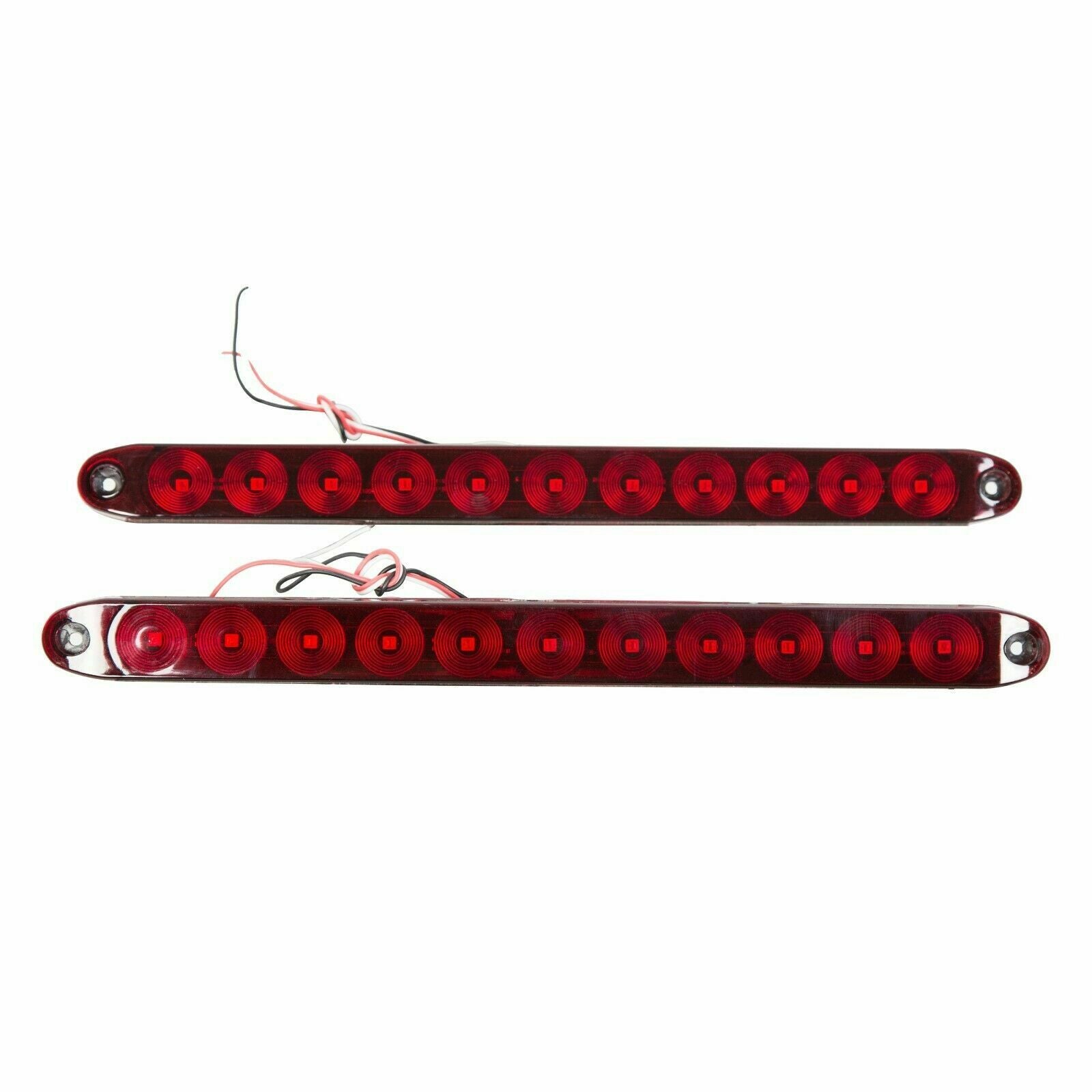4pcs 15" 11 LED Red Sealed Trailer Truck&RV Stop Tail Rear Brake Turn Light Bar