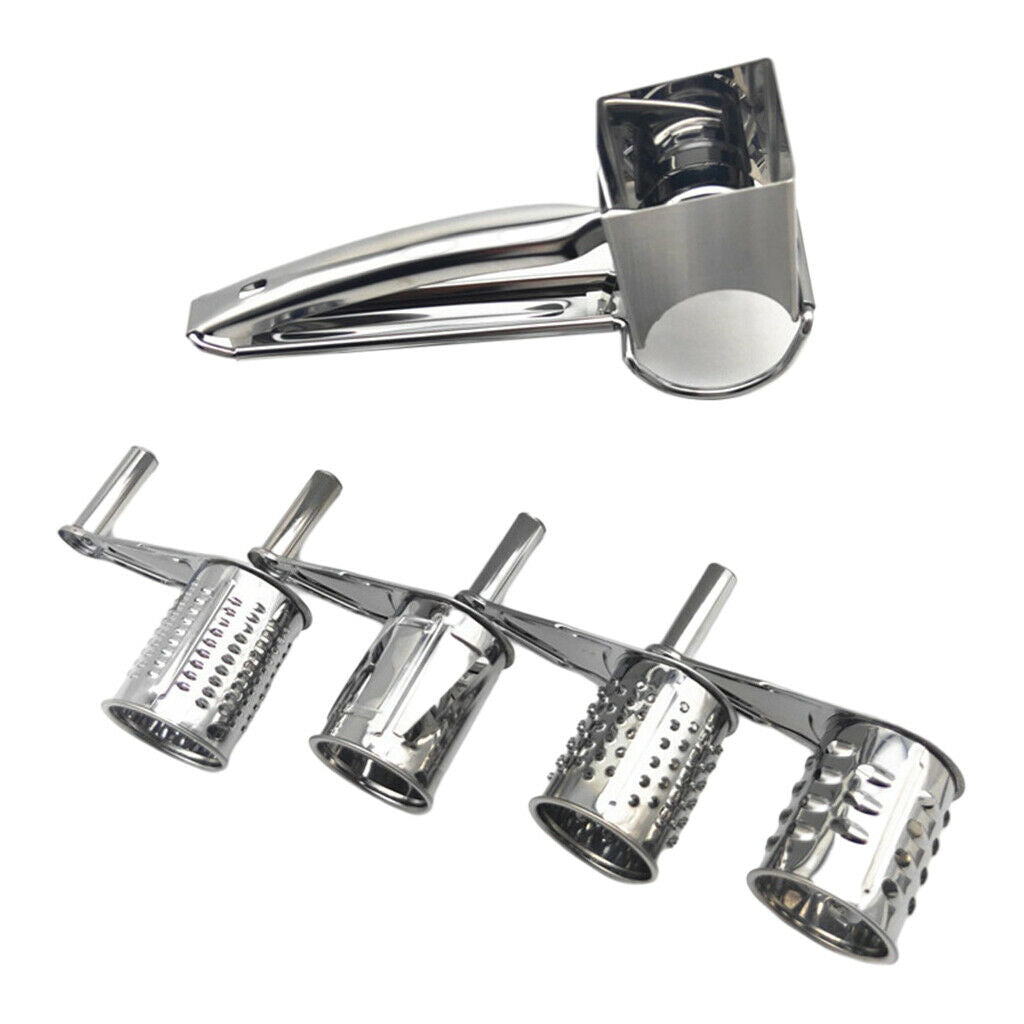 Kitchen Rotary Cheese Grater Slicer Cheese Shredder With 4 Different Drums