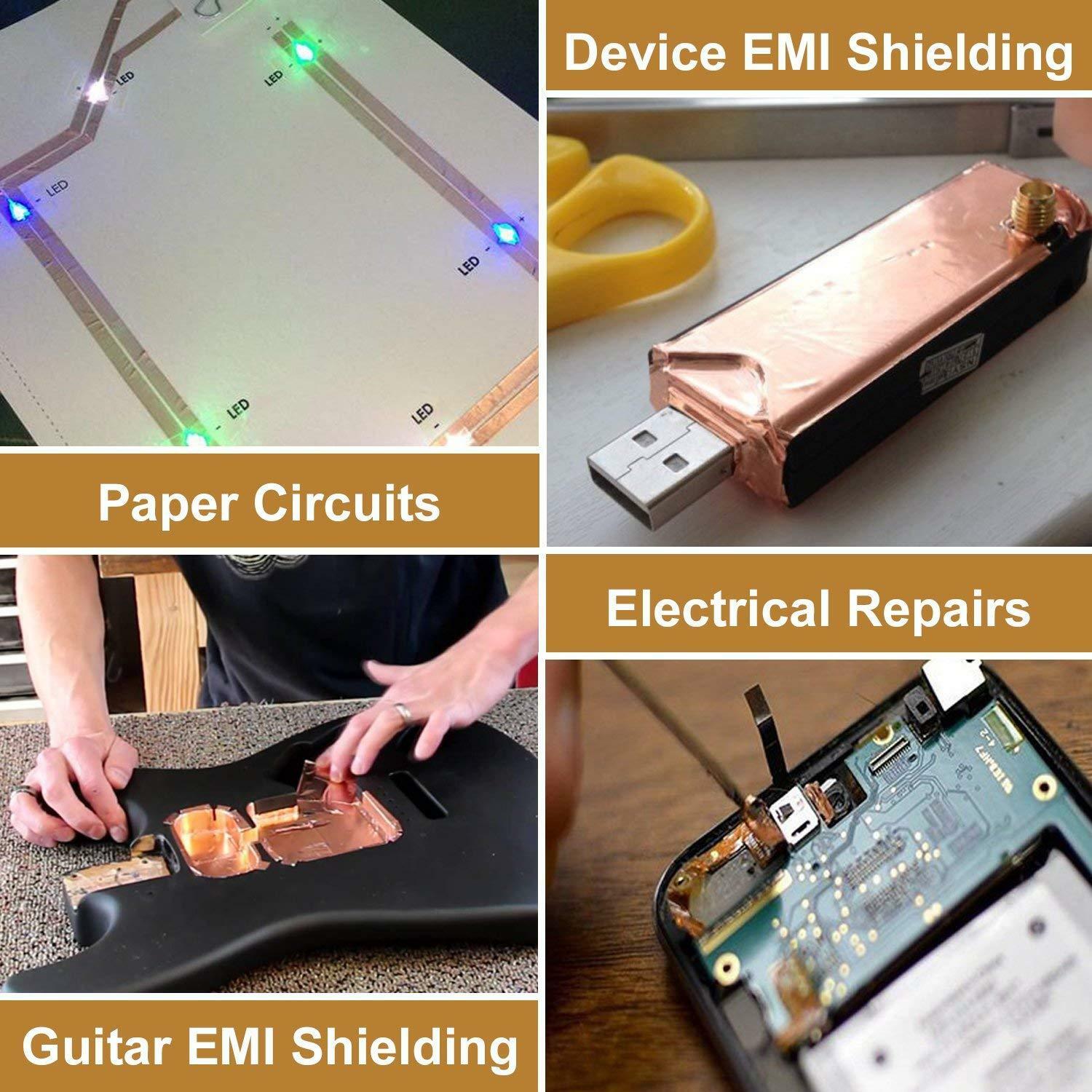 50mm*20 Meters Double Conductive Copper Foil Shielding Tapes for Guitar Luthiers