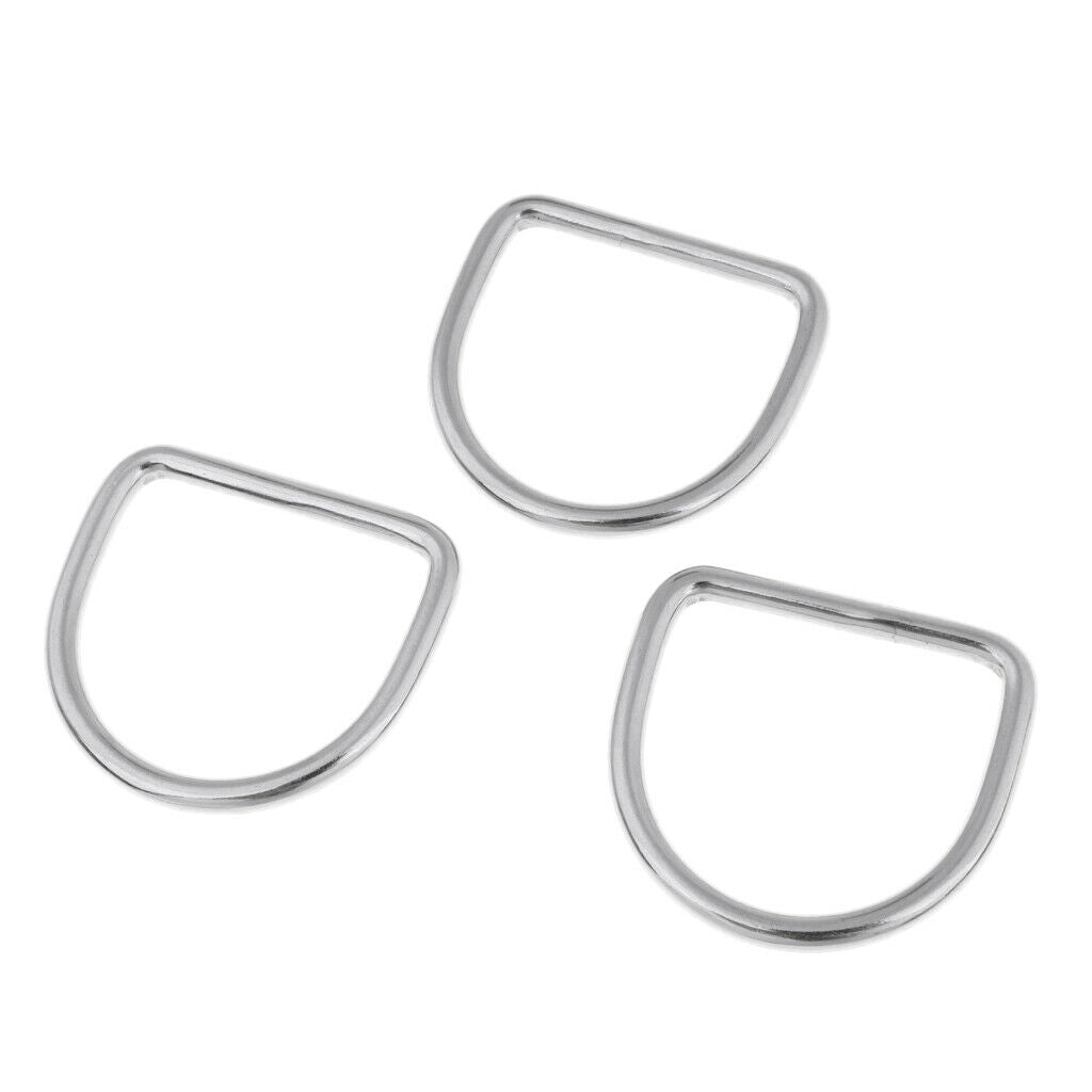 3Pc/Lot Stainless Steel Bented D-Ring Attachment for Scuba Diving Snorkeling