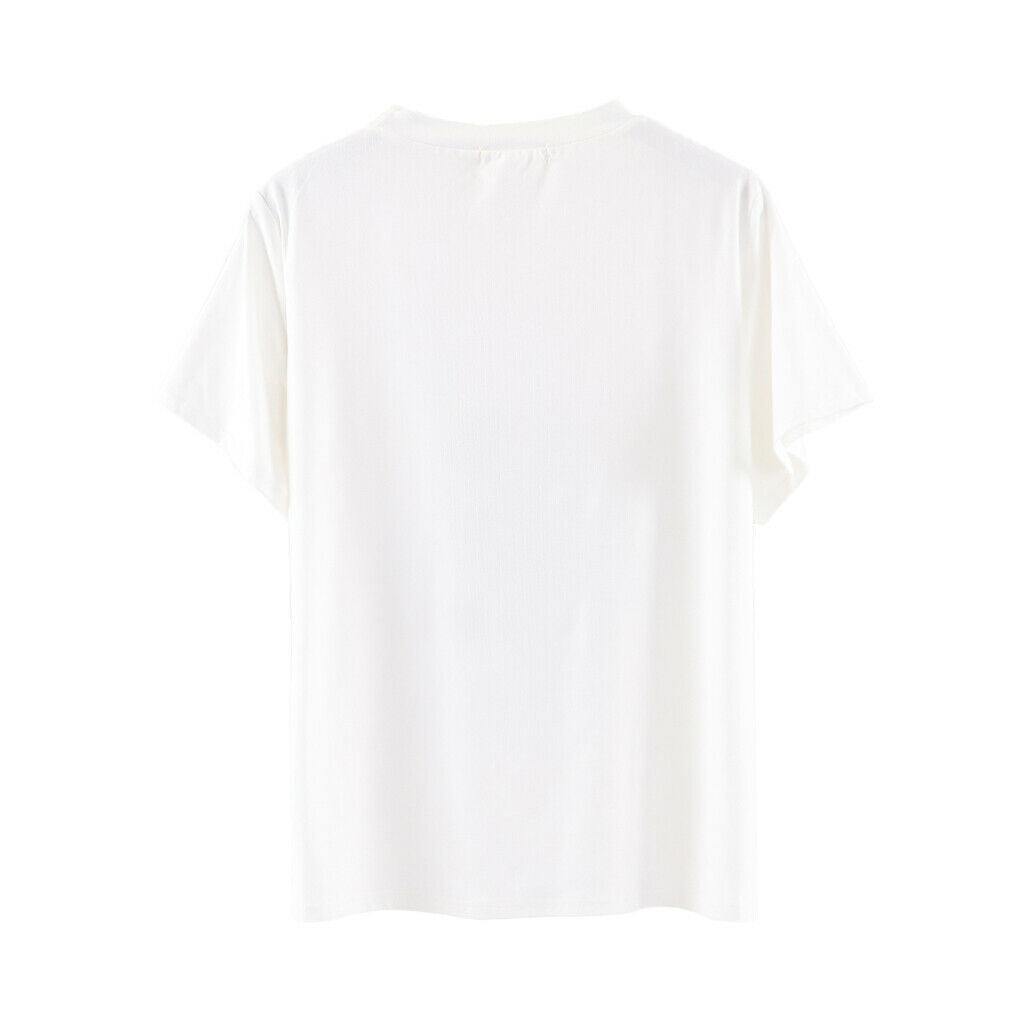 White Oversized T Shirt Panda Graphic Short Sleeve Summer Tops Loose Fit 2XL