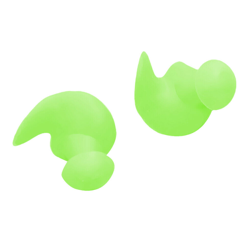 2X Swimming Ear Plug Diving Earplug Shower Noise Cancelling with Case Green