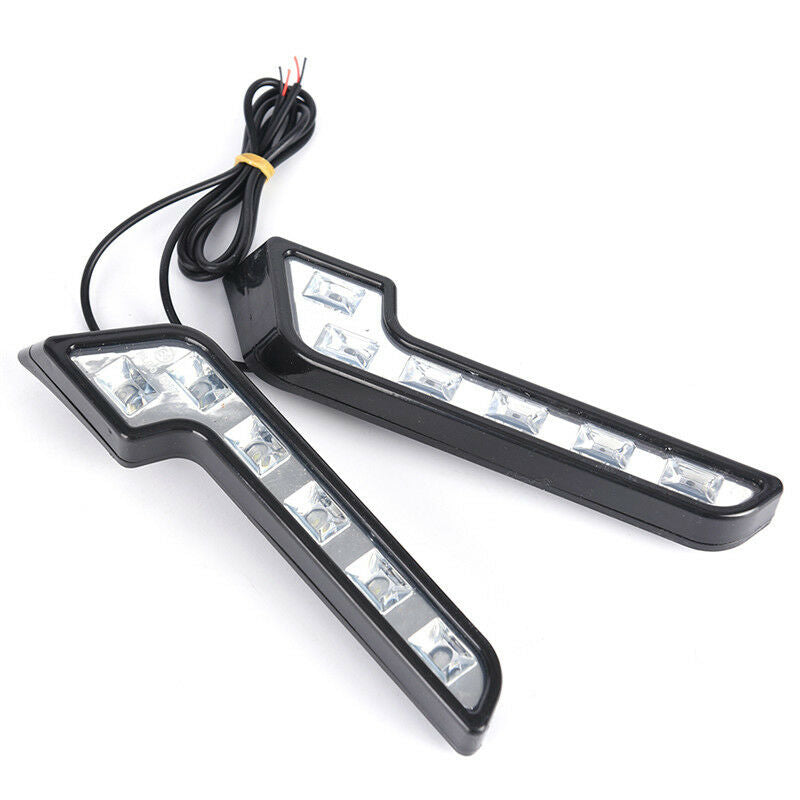 2x Bright 6LED Super White Car Driving Lamp Fog 12V DRL Daytime Running Light BD