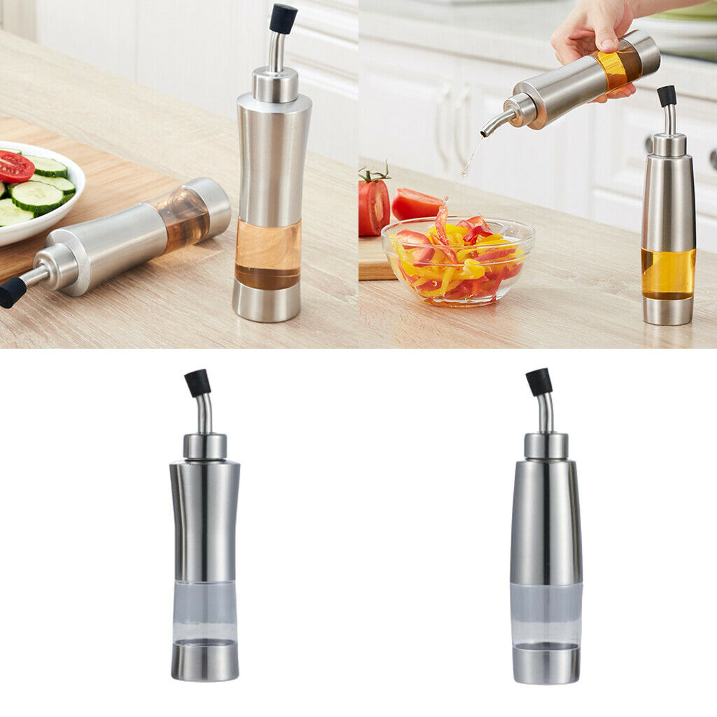 Kitchen Oil Vinegar Cruet Clear Oil Stainless Bottle with Sealed   A