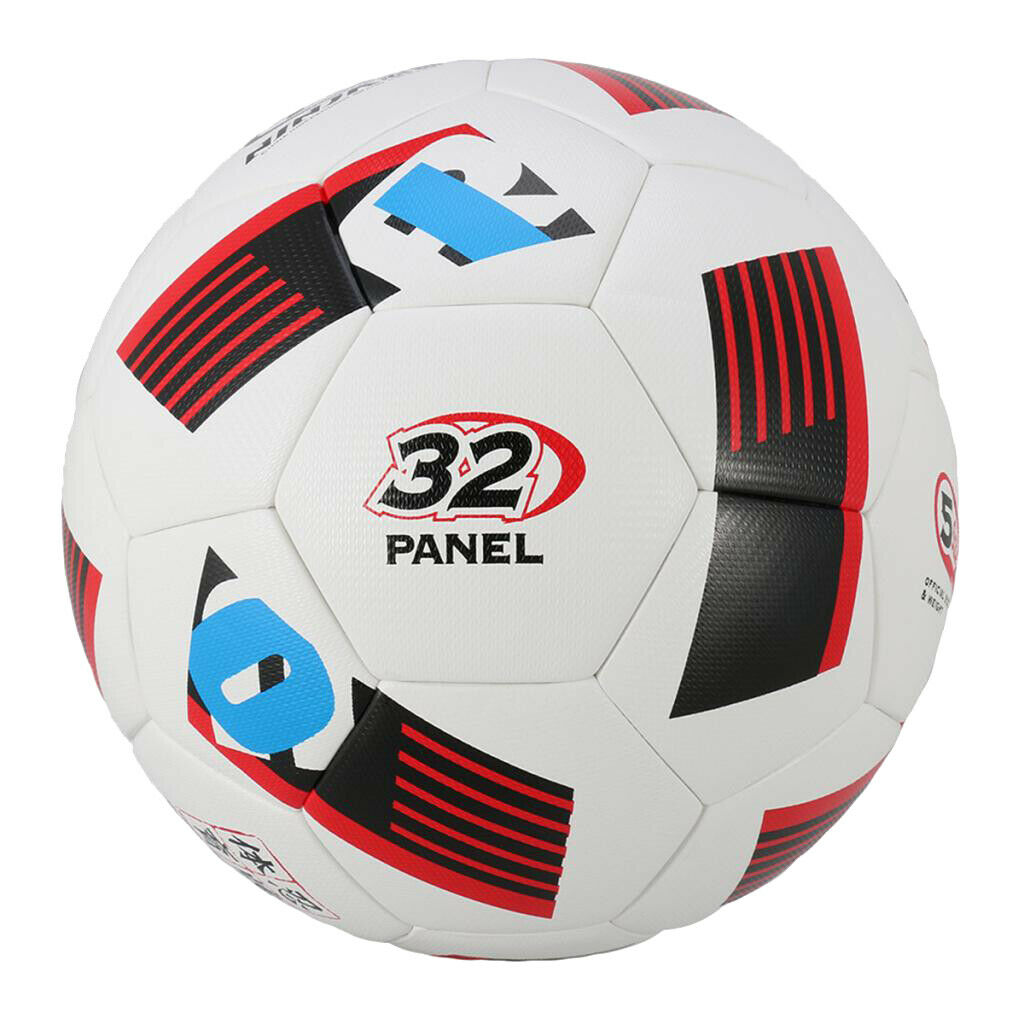 Football Soccer Ball Size 5 Standard PU Indoor Outdoor Training Balls  Red