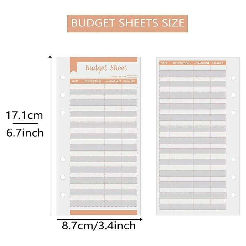 Set of 12 Expense Tracker Budget Sheets 8.7x17cm Money Trackers Multicolored