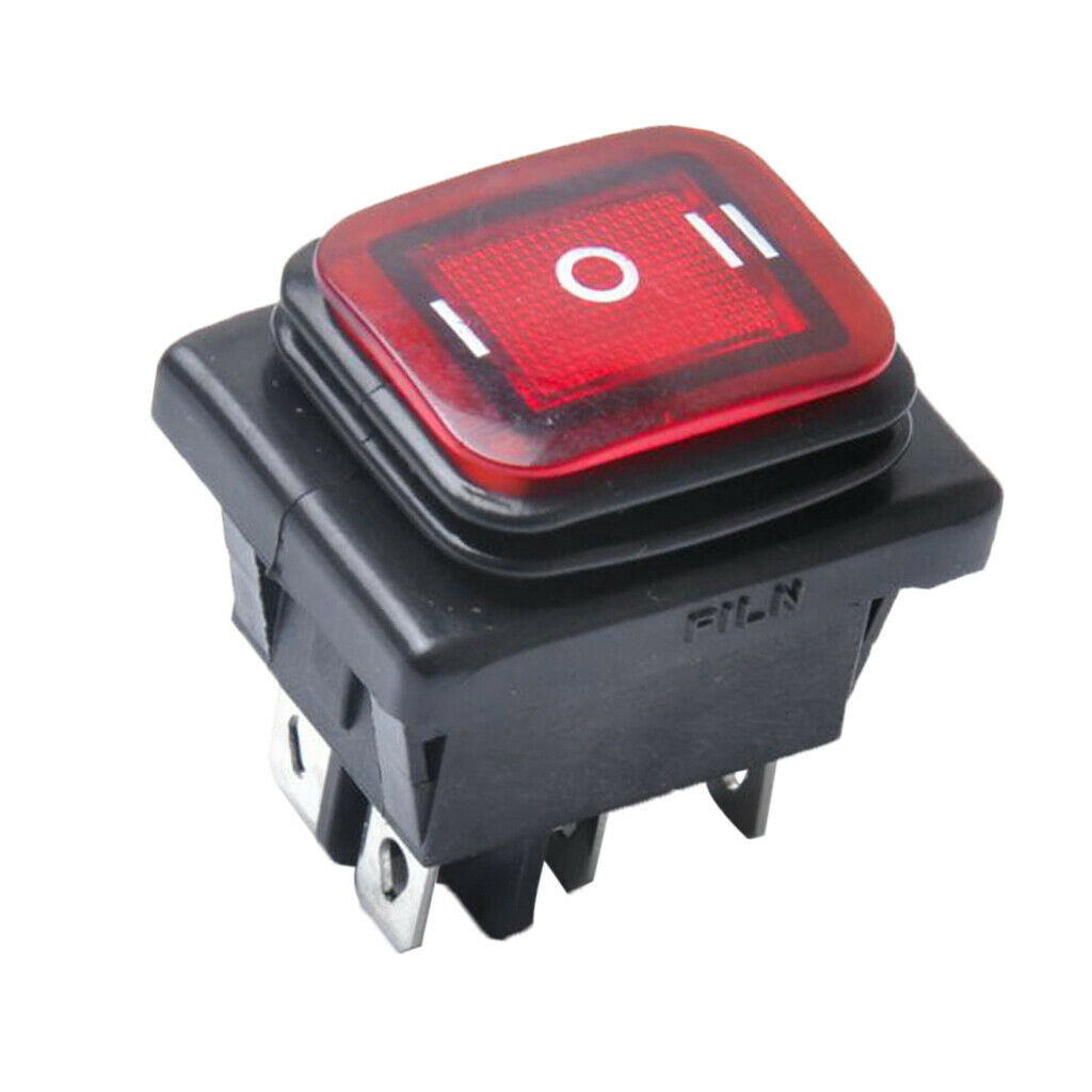 6 Pieces 6 Pin On-Off-On Car Boat Lighted Rocker Toggle Switch Waterproof