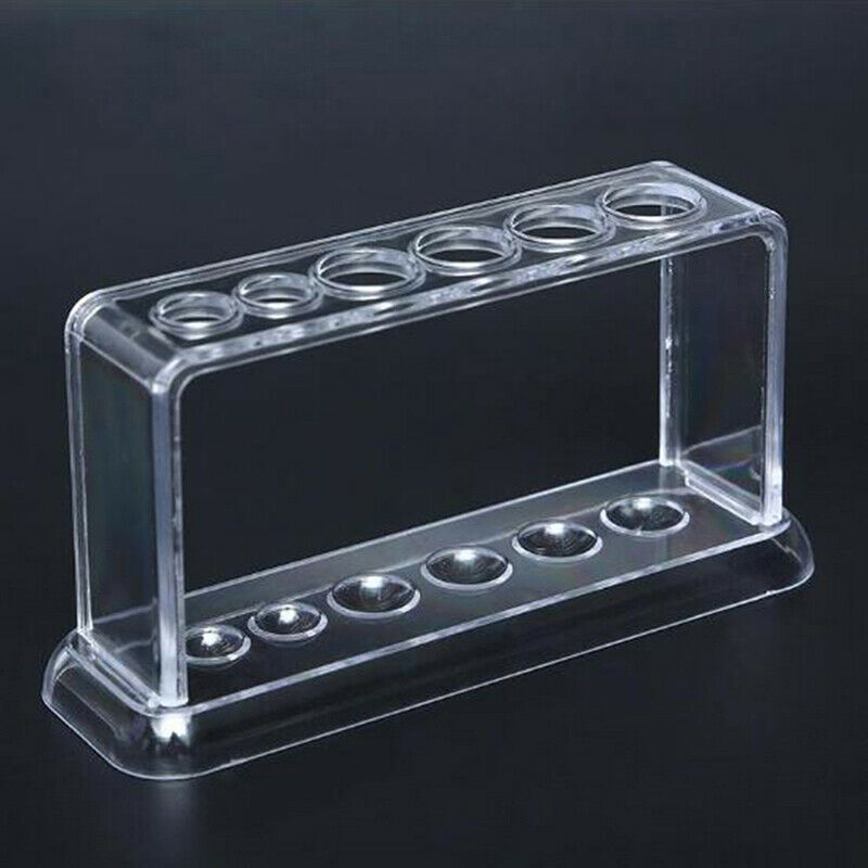 Plastic Clear Test Tube Rack 6 Holes Stand Lab Test Tube Stand Shelf WHR Tt