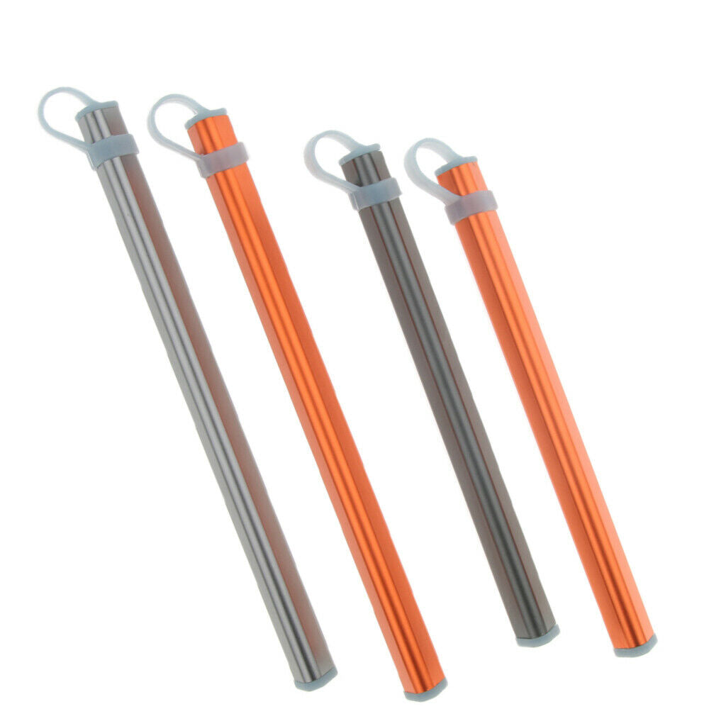 4pcs 9.6 inch Travel Chopsticks Storage Box Case Carrier Tube Pipe w/ Silicone