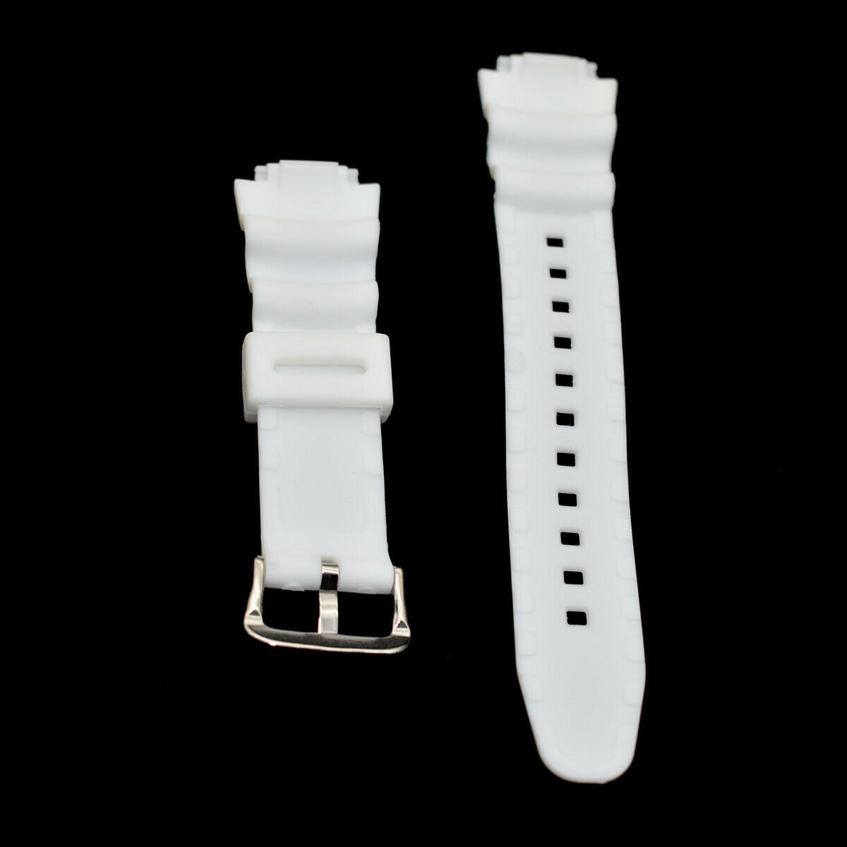 18mm Rubber White Watch Strap With Pins For SGW-300H SGW-400H SGW-300 SGW-400