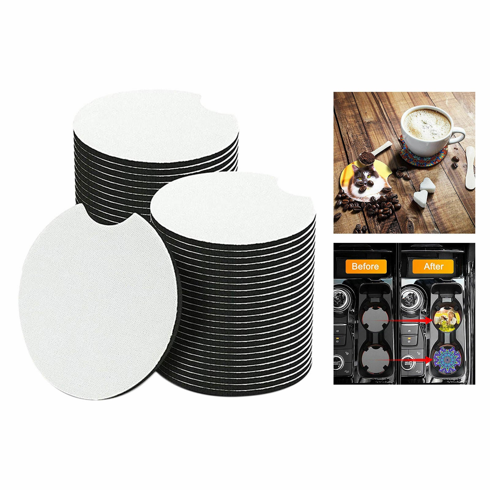 50 X Sublimation Cup Coasters Blank  Transfer for Malprojects DIY