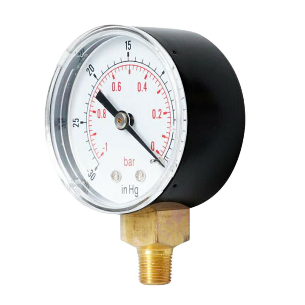 1 Pc TS-Y50 Series Radial Pressure Gauge for Oil Air Water -1-0bar -30-0inhg