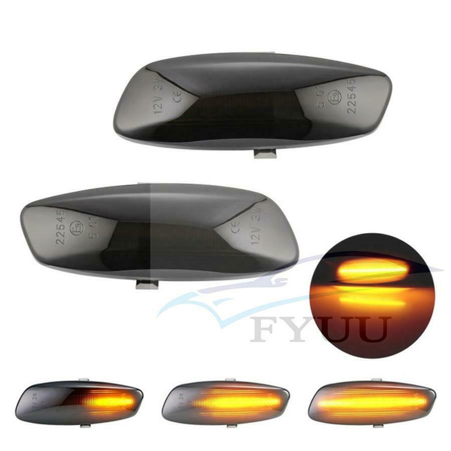2X Dynamic Smoke Lens LED Side Marker signal Light For Peugeot 207 308 3008 5008