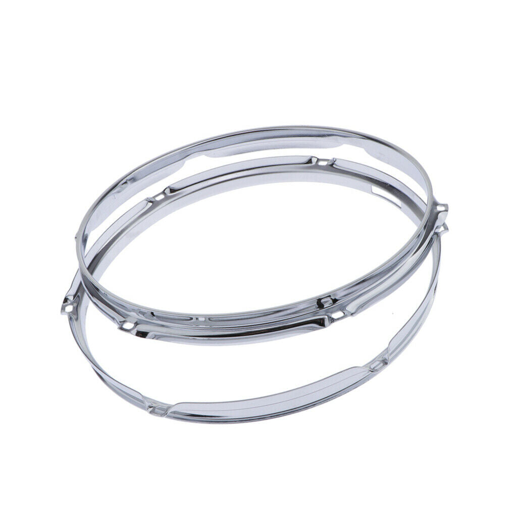 Heavy Duty 12 Inch 6 Lug Snare Drum Hoop Rim Batter Hoop 1.2Mm (Pack of 2)