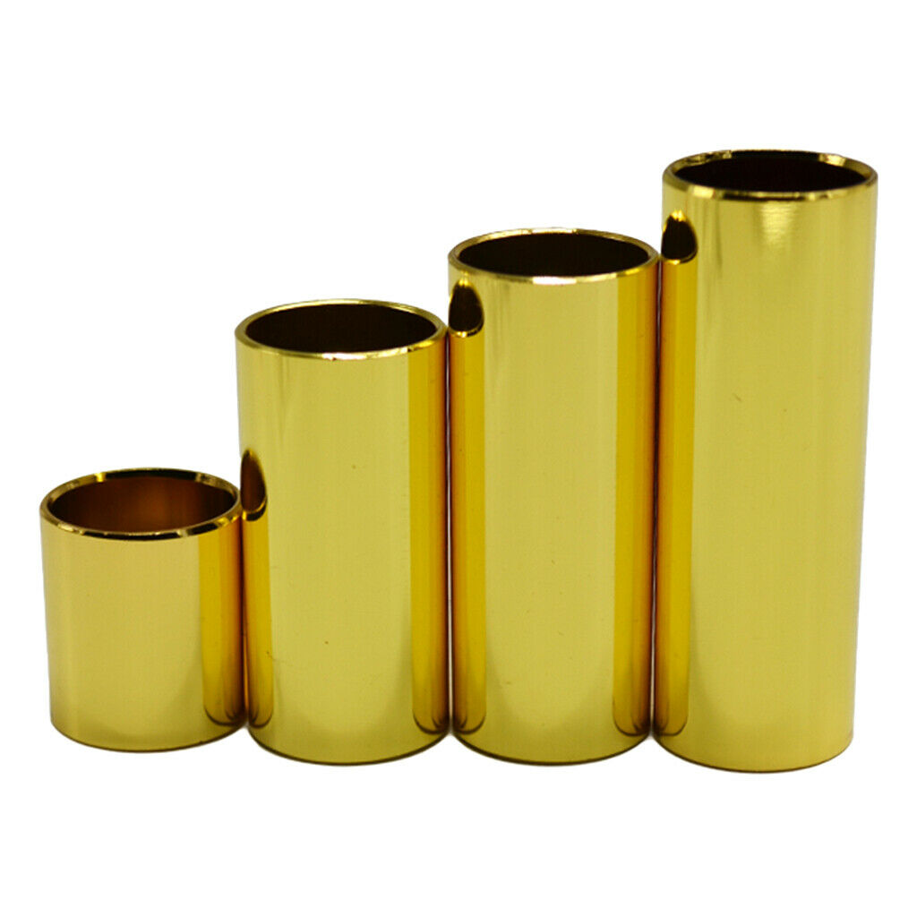 Set of 4 Stainless Steel Guitar Finger Protection Sleeve Slip Slides