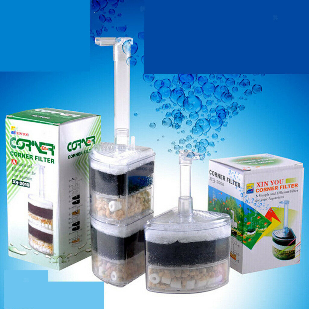 Submersible Aquarium Internal Air Pump Filter Fish Tank Sponge Two Layer