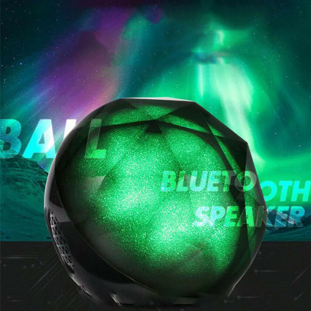 Portable Bluetooth Speaker LED Colorful Light Crystal Ball Room Aux Input