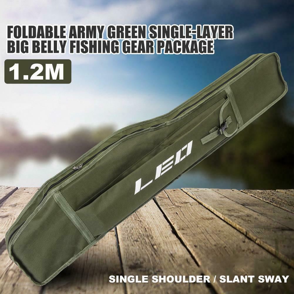 1pc 1.2m Foldable Portable Single Layer Big Belly Fishing Rod Storage Pack @