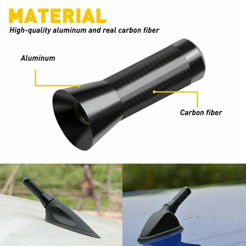 1.4inches Car Antenna Carbon Fiber Radio FM Antena Kit Universal with Screw