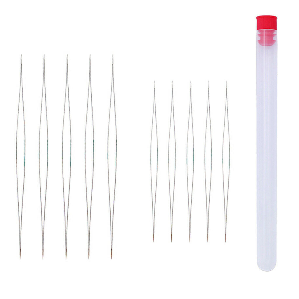 2pcsx 2-Size Big Eye Beading Needle w/ Storage Case DIY Beading Craft Needle
