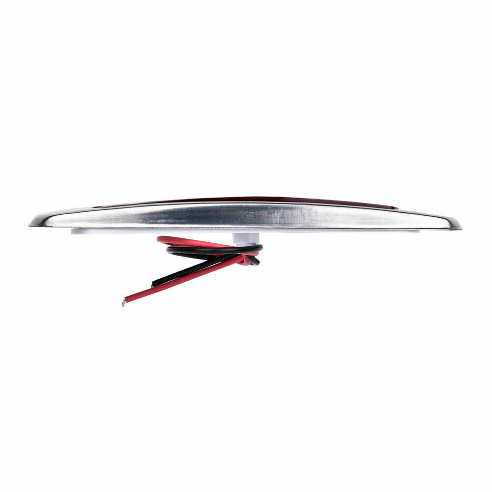 2X Red 12 LED Sealed Side Marker Clearance Light Fish Shape Truck Trailer 12V