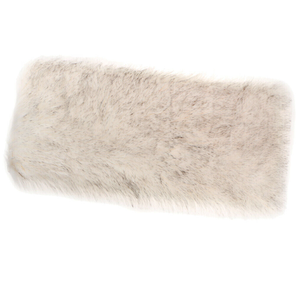 Shaggy Fluffy Area Rug Car Chair Sofa Seat Cushion Floor Mat  Gray+White