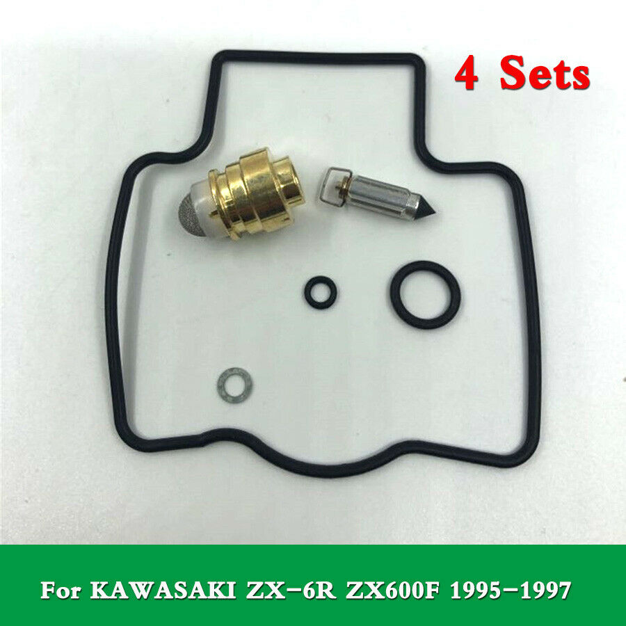 For KAWASAKI ZX-6R ZX600F 1995-1997 Carburetor Carb Rebuild Repair Kit 4 Sets