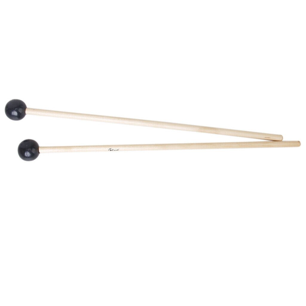 Pair of Glockenspiel Drumsticks Drumsticks Birch Wood Handle Soft Rubber Head
