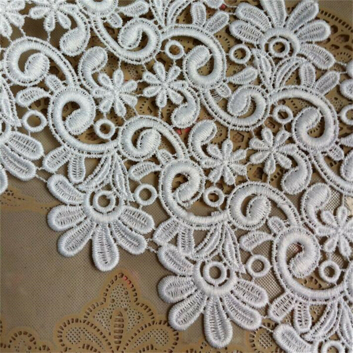 2 Yards White Hollow Cotton Crochet Lace Trim Clothing Dress Sewing Accessories