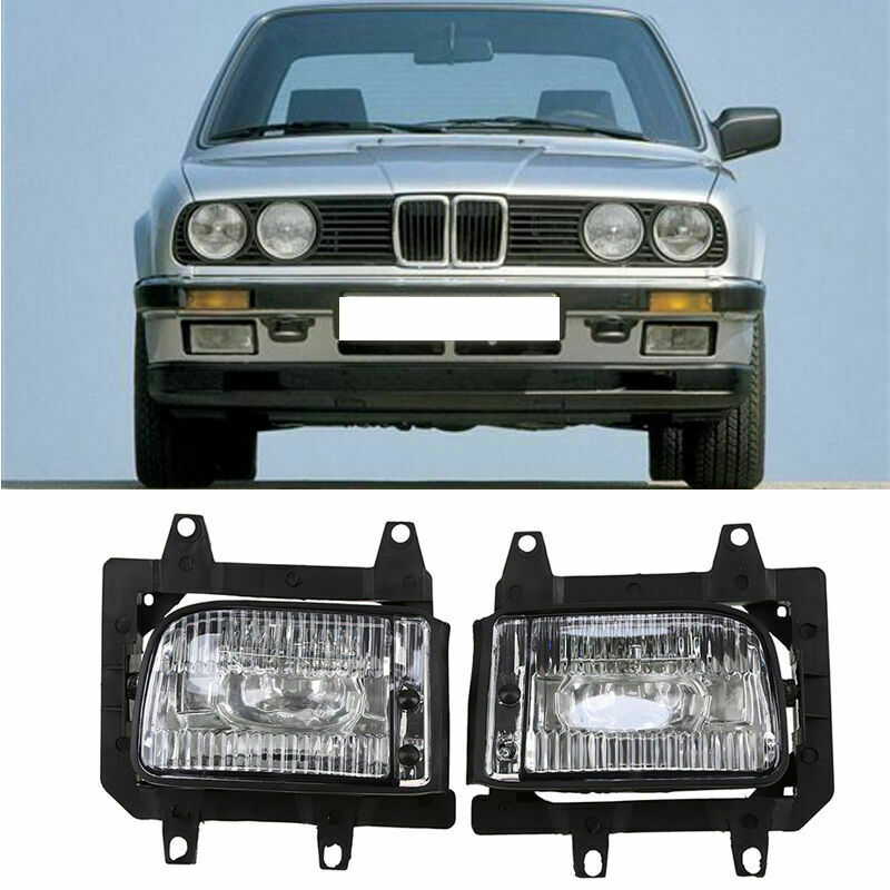 Pair Front Fog Driving Light Lamp Assembly Fit For BMW 3 Series E30 Pre-facelift