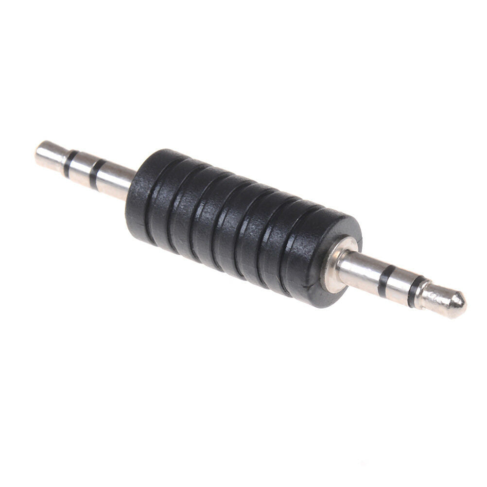 5X 3.5mm stereo male to male jack audio plug connector coupler adapter joiner_DD