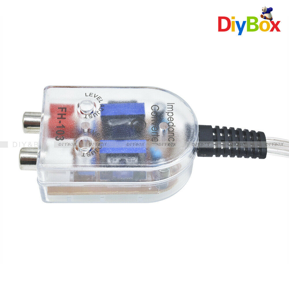 Level Car Speaker High to Low Impedance Converter Adjustable 2 Channel Line Out