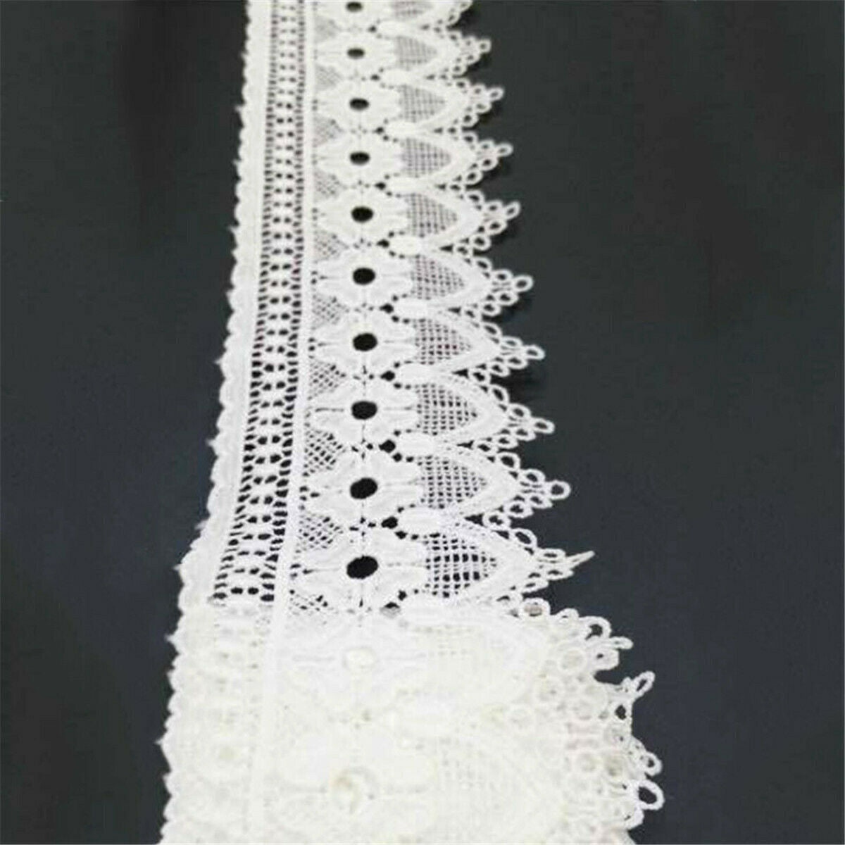 Water-soluble Lace Edge Trim Fabrics DIY Embroidered Flower Craft Sewing 8.2cm
