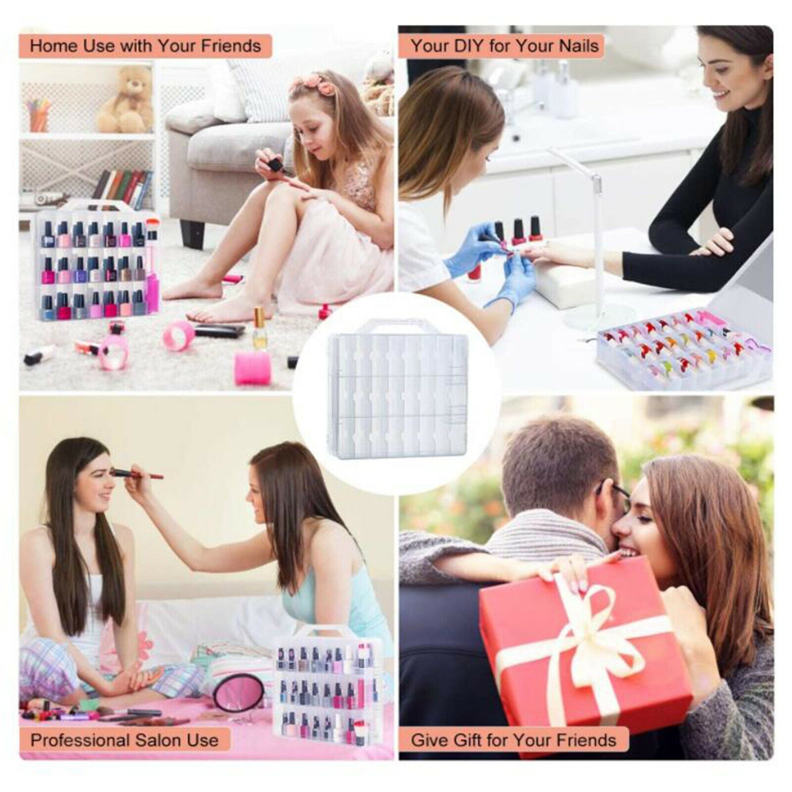 Multi-function Nail Polish Case Storage Caddy for 30 Bottles Dust-proof