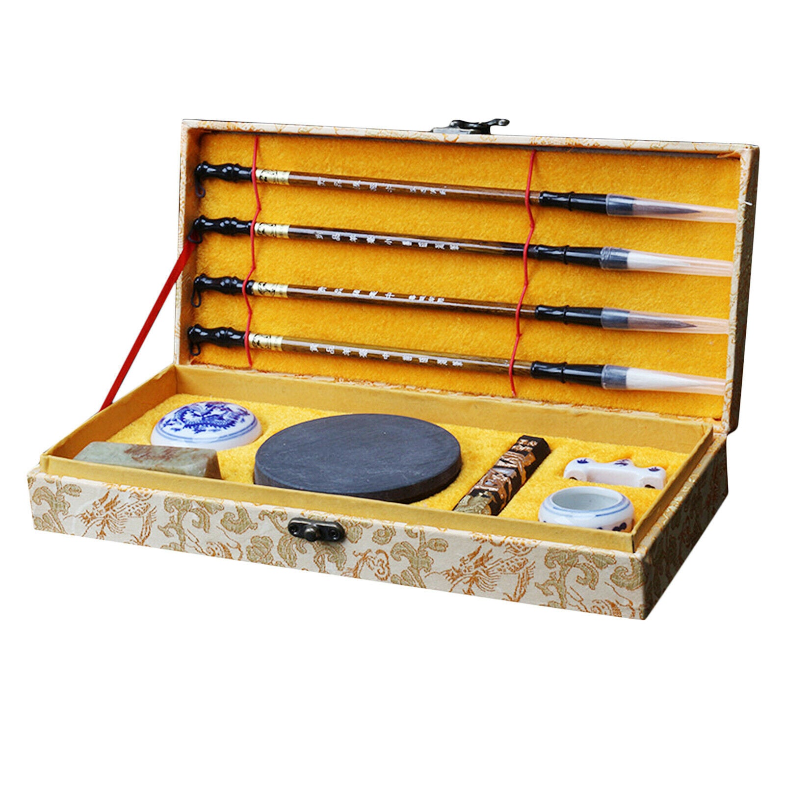 11 Chinese Calligraphy Brush Ink Inkstone Set Regular Script Beginners