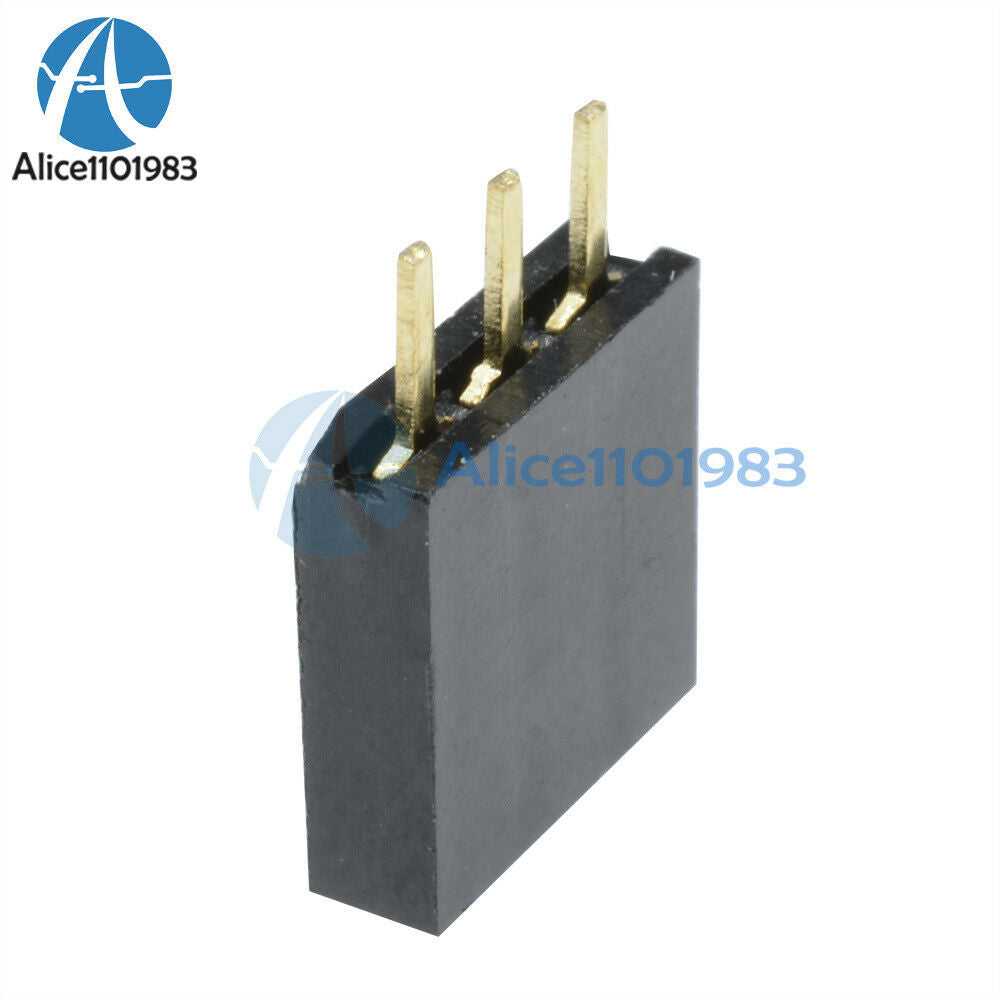 50PCS New Single Row 1x3 pins 2.54mm Female Header Straight Connector