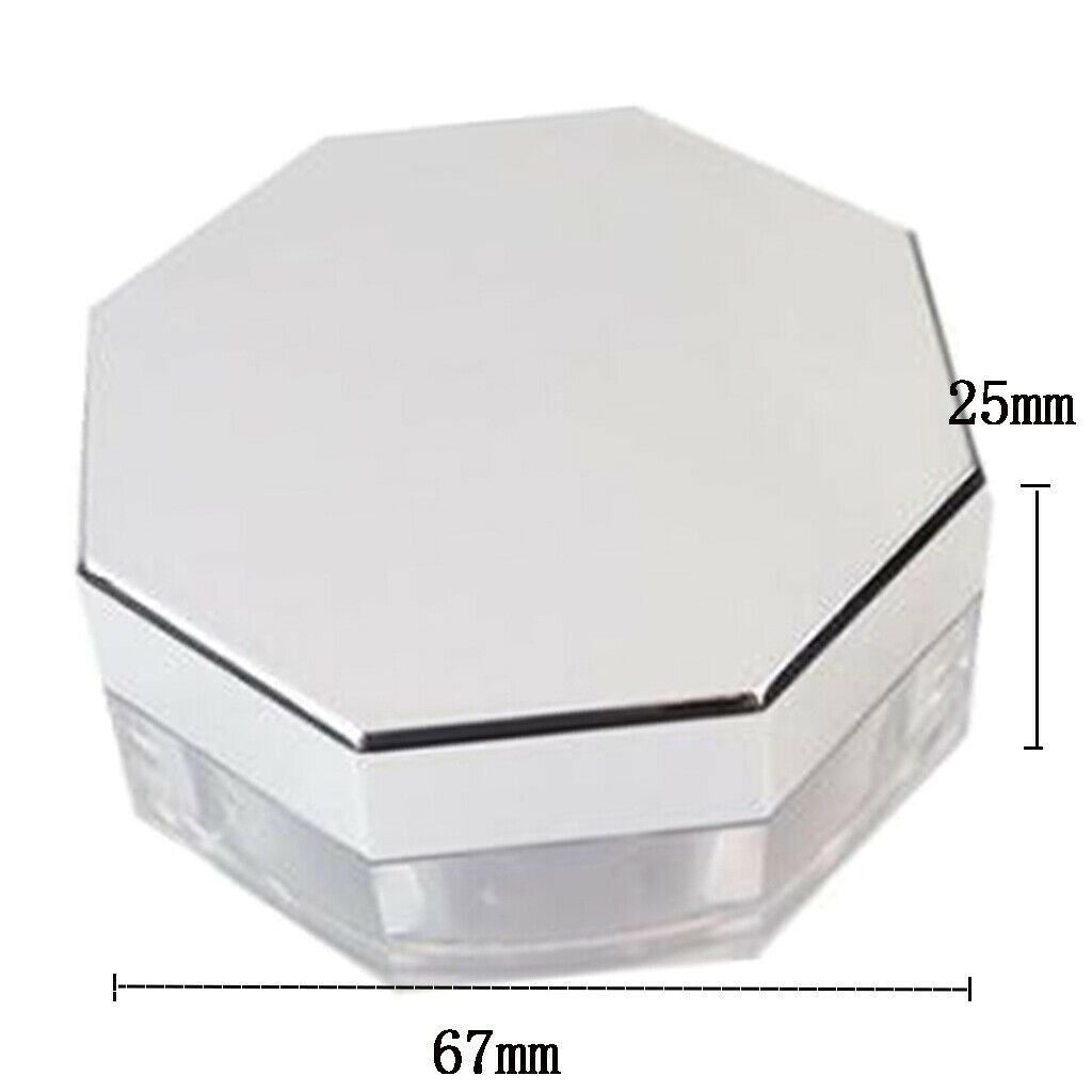 Mini Portable Makeup Face Powder Case Octangle Cosmetic Blush Eyeshadow Box Jar