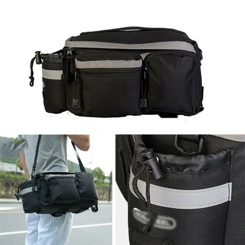 Bike Tail Seat Pack Storage Pouch Handbag Pannier Bicycle Rear Rack Bag Solid