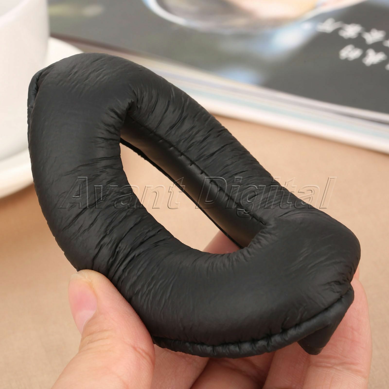 Black Leatherette Ear Cushion Kit Cover For Headphones Panasonic RP-HT161 1×