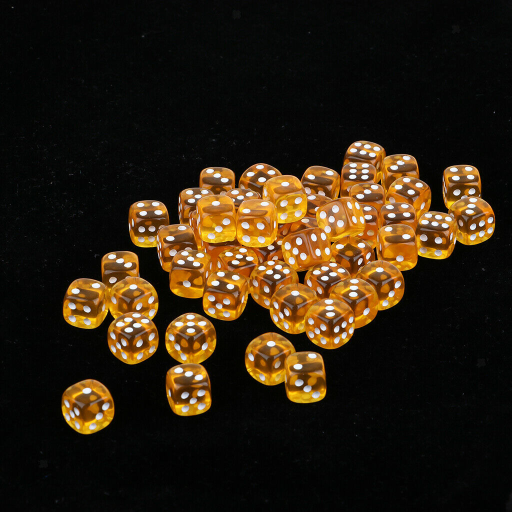 100 Pieces 12mm Six-sided Acrylic Dice for D&D DnD RPG Board Game