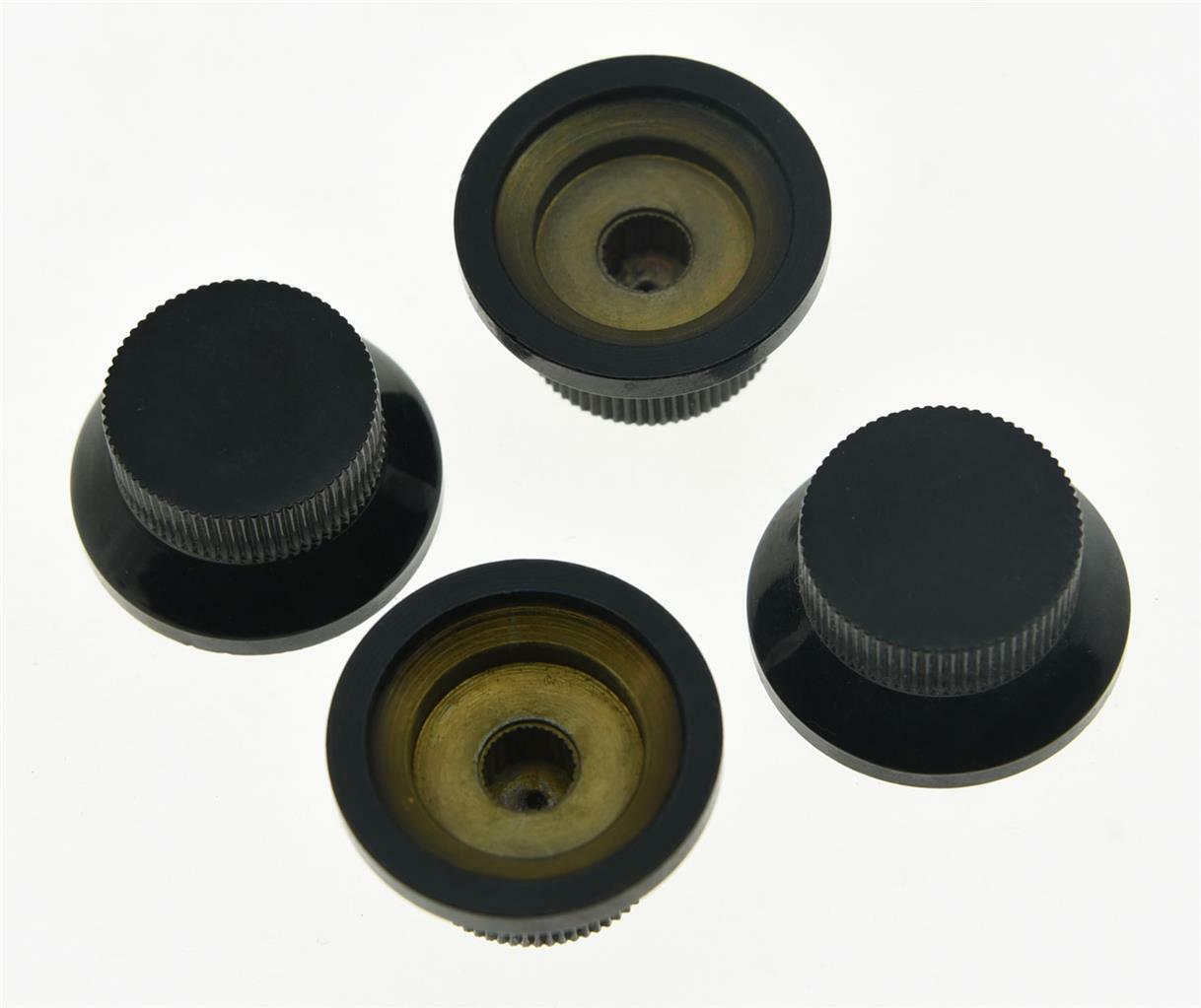 4pcs Black Metal LP Top Hat Bell Knobs Guitar Bass Knob for Metric 5.8mm Pots