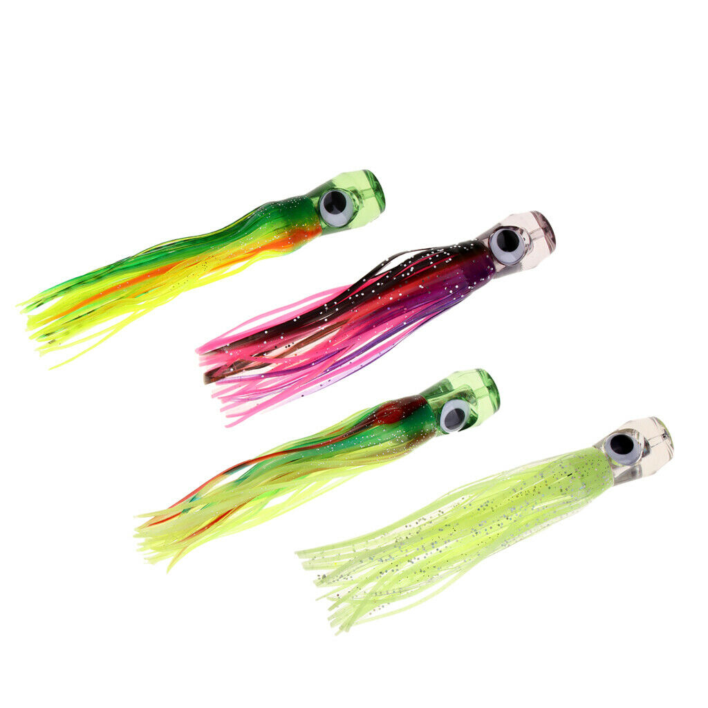 4x Fishing Lure Octopus Marlin Tuna Trolling Lure Jet Head Saltwater Lure