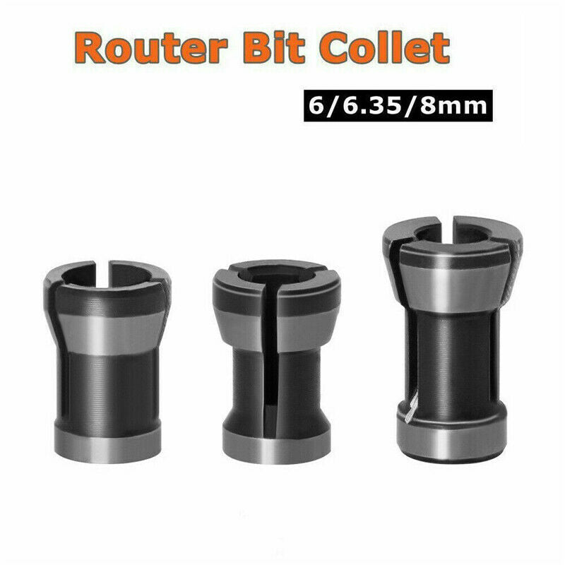 3Pcs Die Angle Grinder Router Adapter Chuck Collet Replacement 6mm 6.35mm 8mm