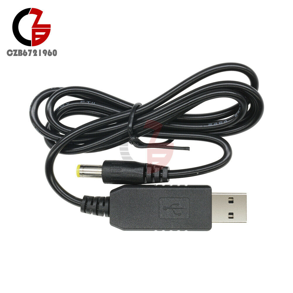 10PCS USB Port to Male 5.5x2.1mm Connector DC 5V to 12V Step Up Converter Cable