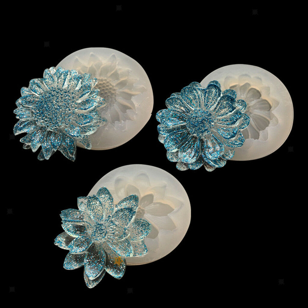 3 Pcs Flower Collection Fondant Candy Silicone Mold Cake Making Accessories