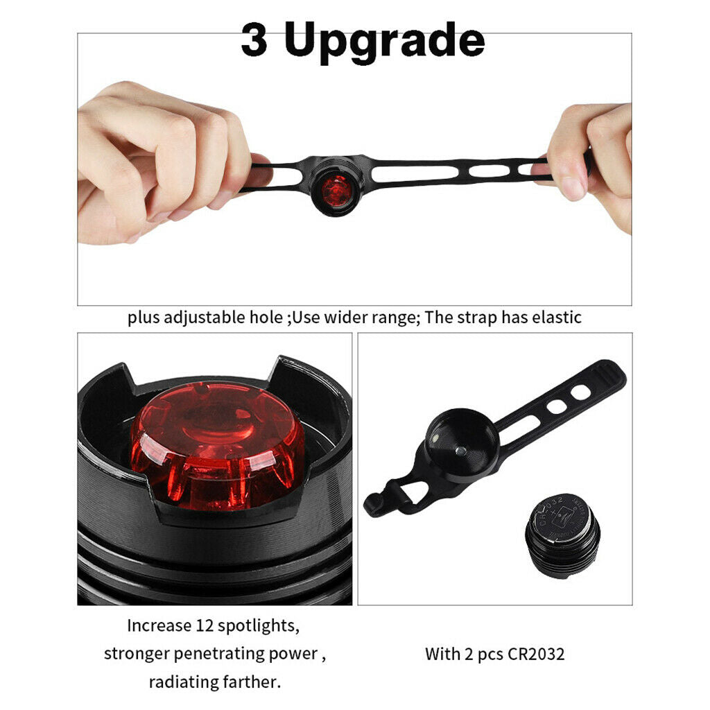 Bike Rear Light Tail Light IPX-4 Waterproof Strap-on Easy to Install 27g