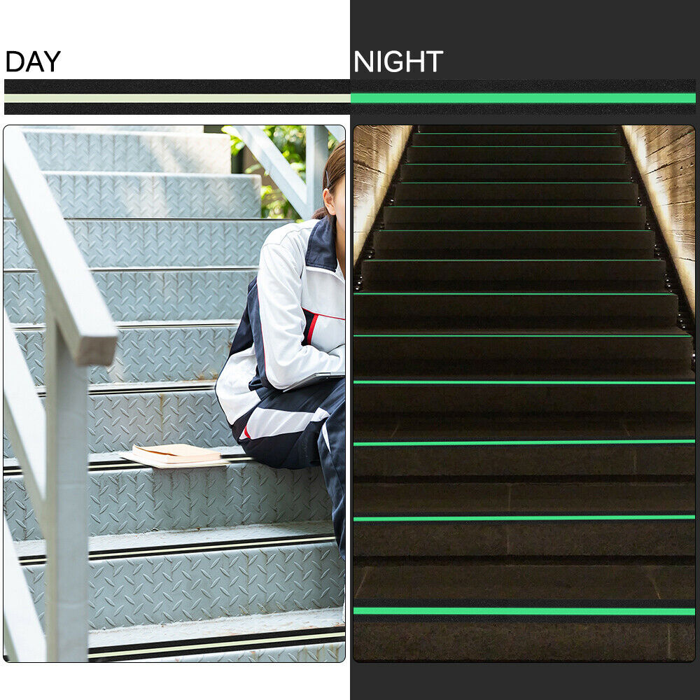 5M PVC Frosted Anti-Slip Adhesive Tape Glow In the Dark Safety for Stairs Floor